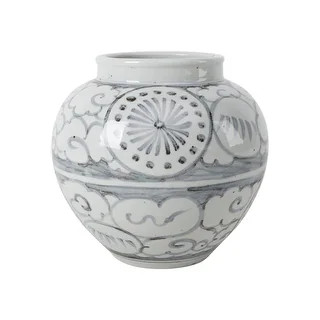 Artissance 10 in. Tall Off White Porcelain Ming Ming Vase with Lucky Cloud Motif - Bed Bath & Bey... | Bed Bath & Beyond
