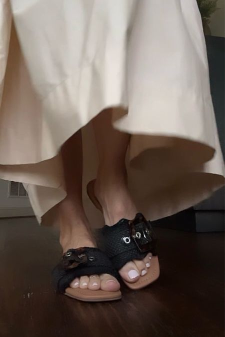 Spring sandals in black. Comfortable with a little cushion on sole 

Target 

#LTKover40 #LTKstyletip #LTKshoecrush