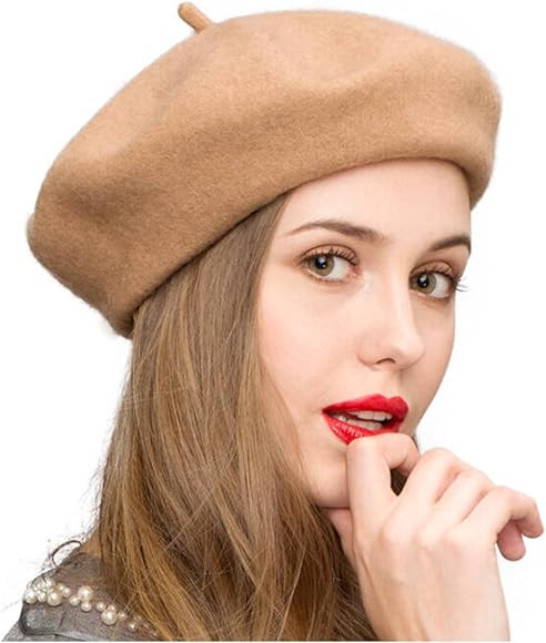 Klong Women Wool Beret Hat French Style Solid Color | Amazon (US)