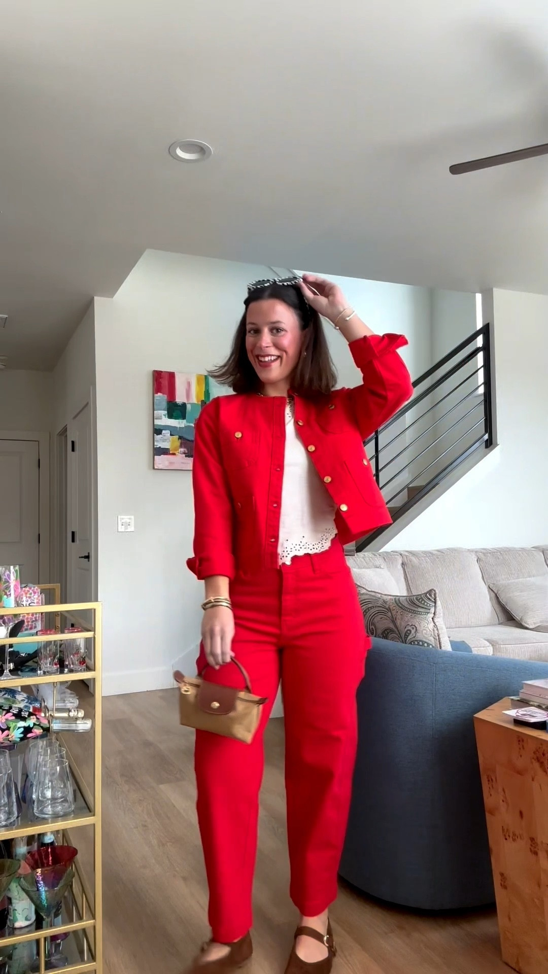 Wearing a medium in the jacket and a 6 in the jeans! I sized down in the jeans!❤️

#LTKootd #LTKMidsize #LTKU