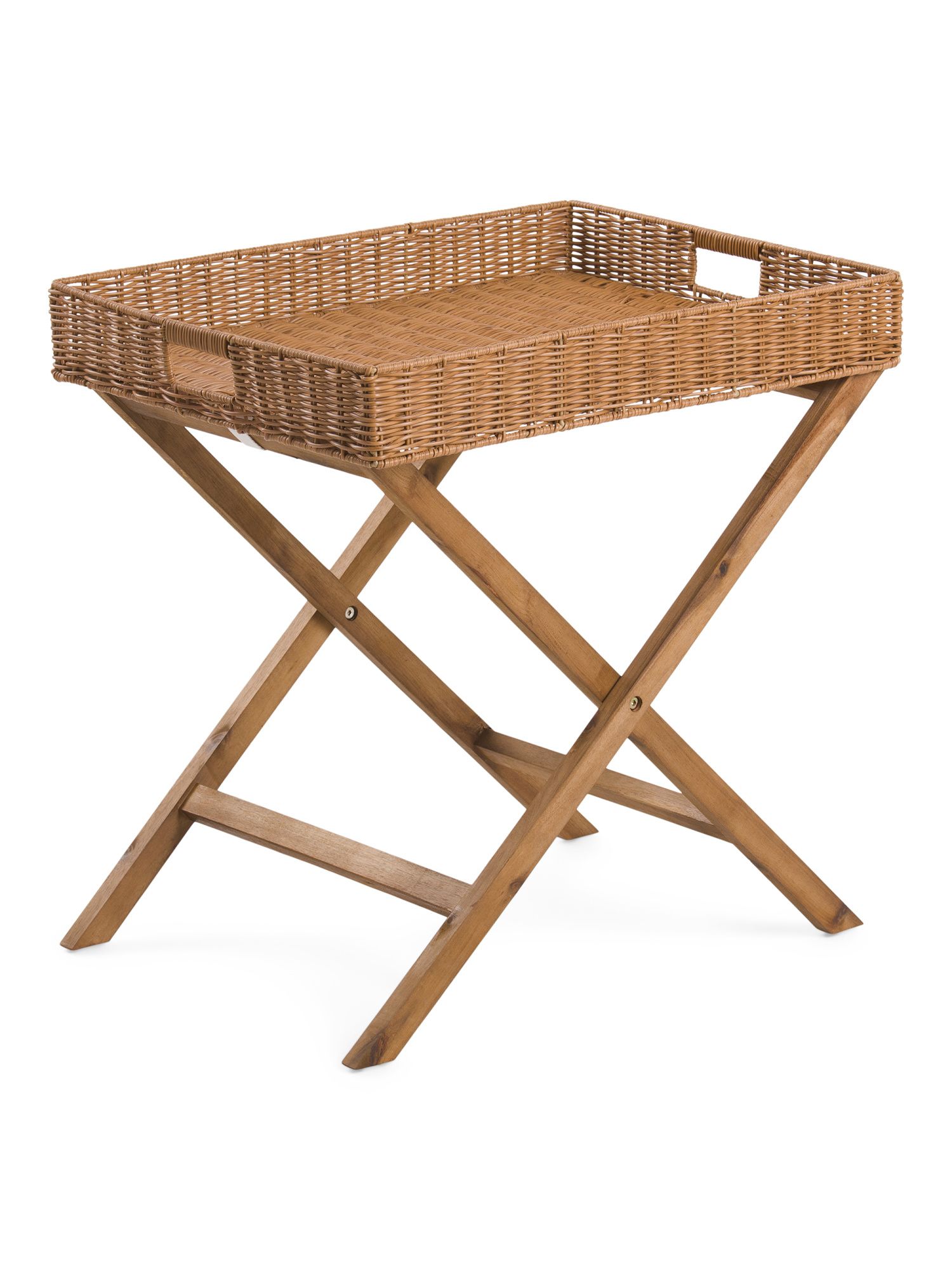 Indoor Outdoor Acacia Wood Tray Table | TJ Maxx