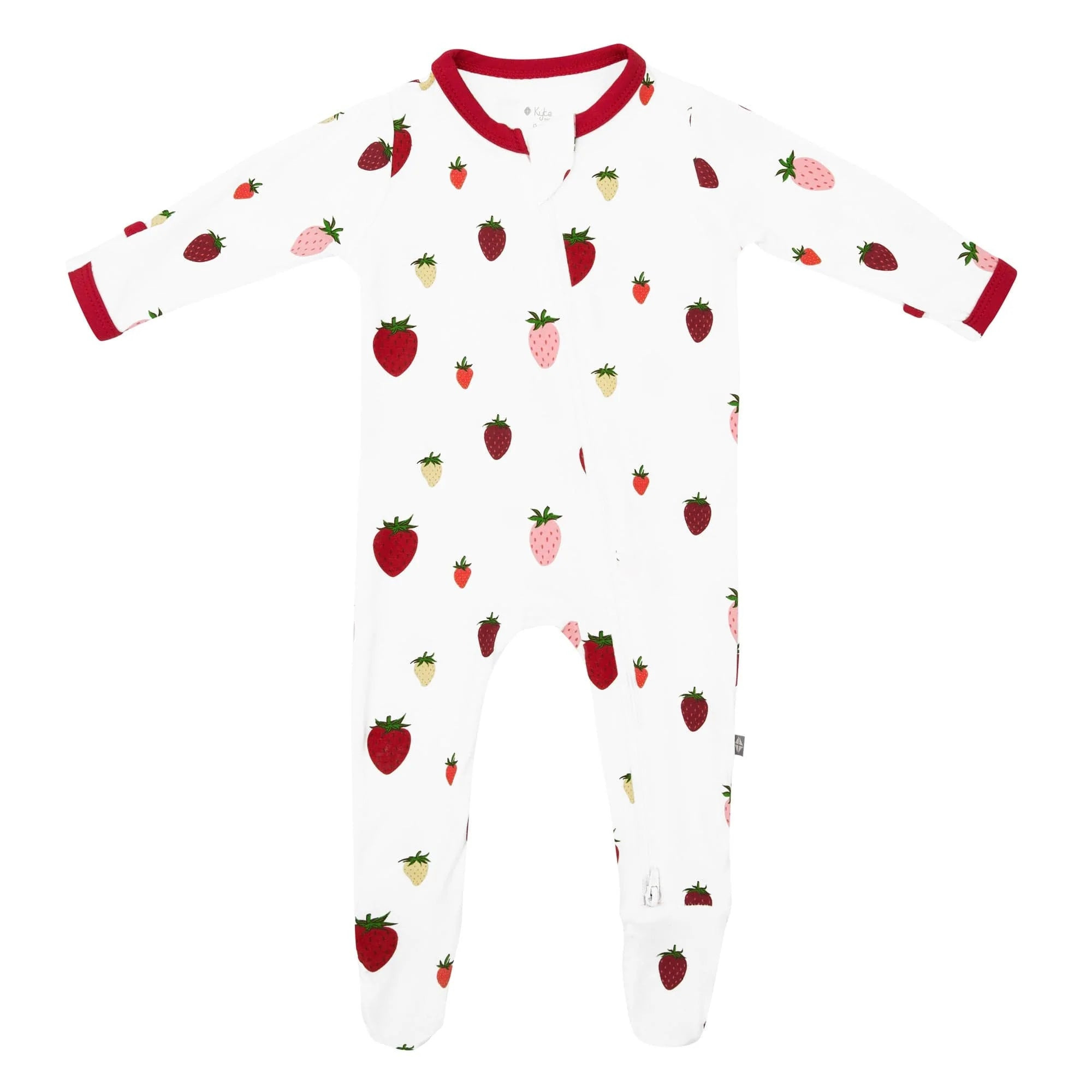 Zippered Footie in Strawberry | Kyte BABY