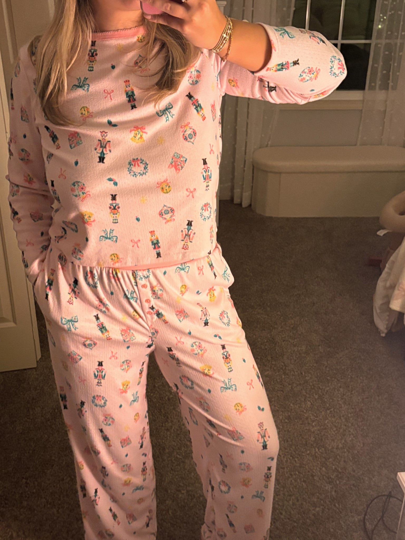 cute walmart pjs holiday nutcrackers pajamas pajama set cheap affordable pink cutie girly 

#LTKGiftGuide #LTKHoliday #LTKselfcare