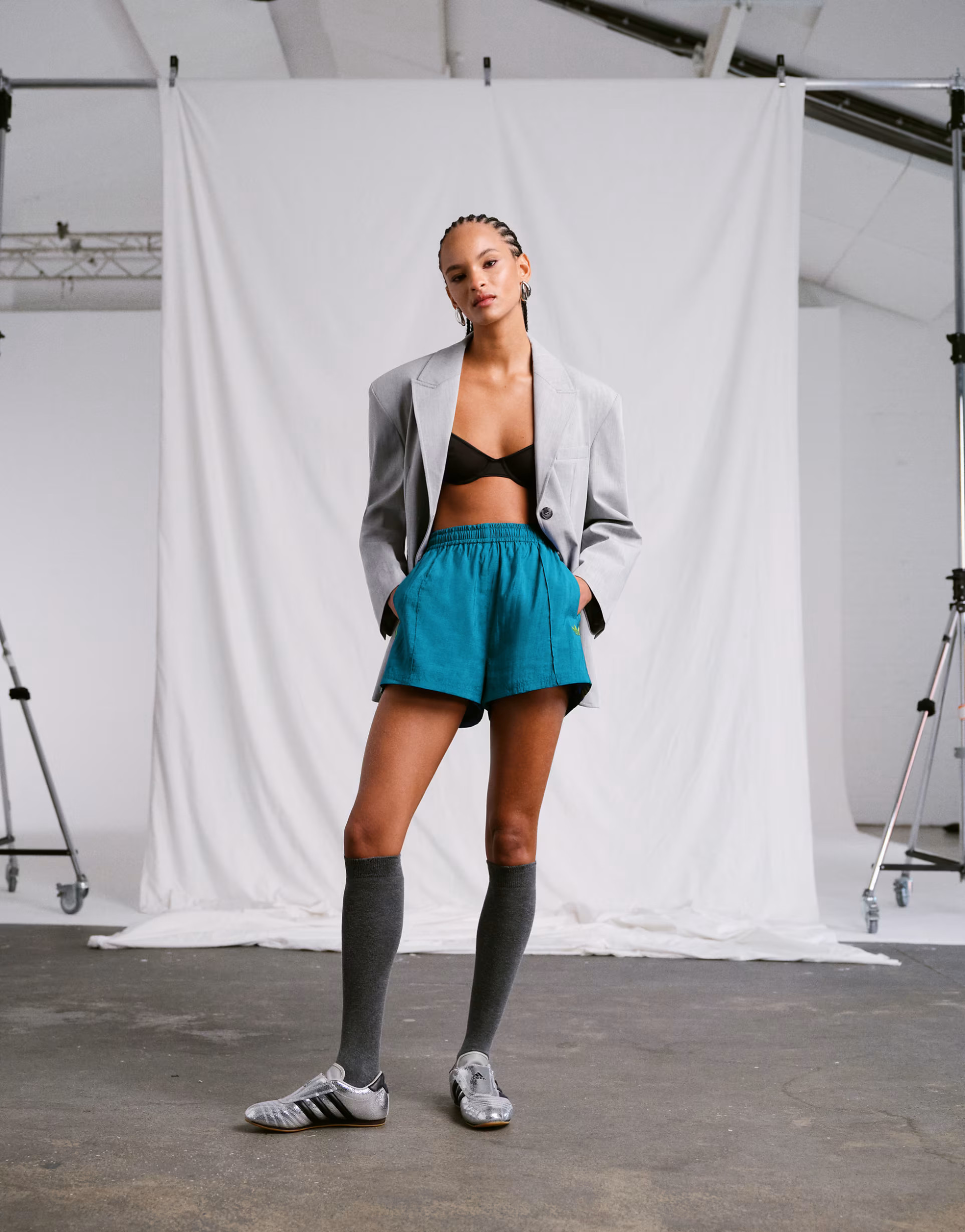 adidas Originals x ASOS mini shorts in blue | ASOS (Global)