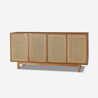 Alex 63"Wide Contemporary Sideboard with Adjustable Shelves-WALNUT | The Home Depot
