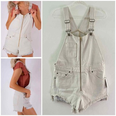 We The Free People Sunkissed Shortalls Overall Shorts in Off White Size 10 NWT  | eBay | eBay US