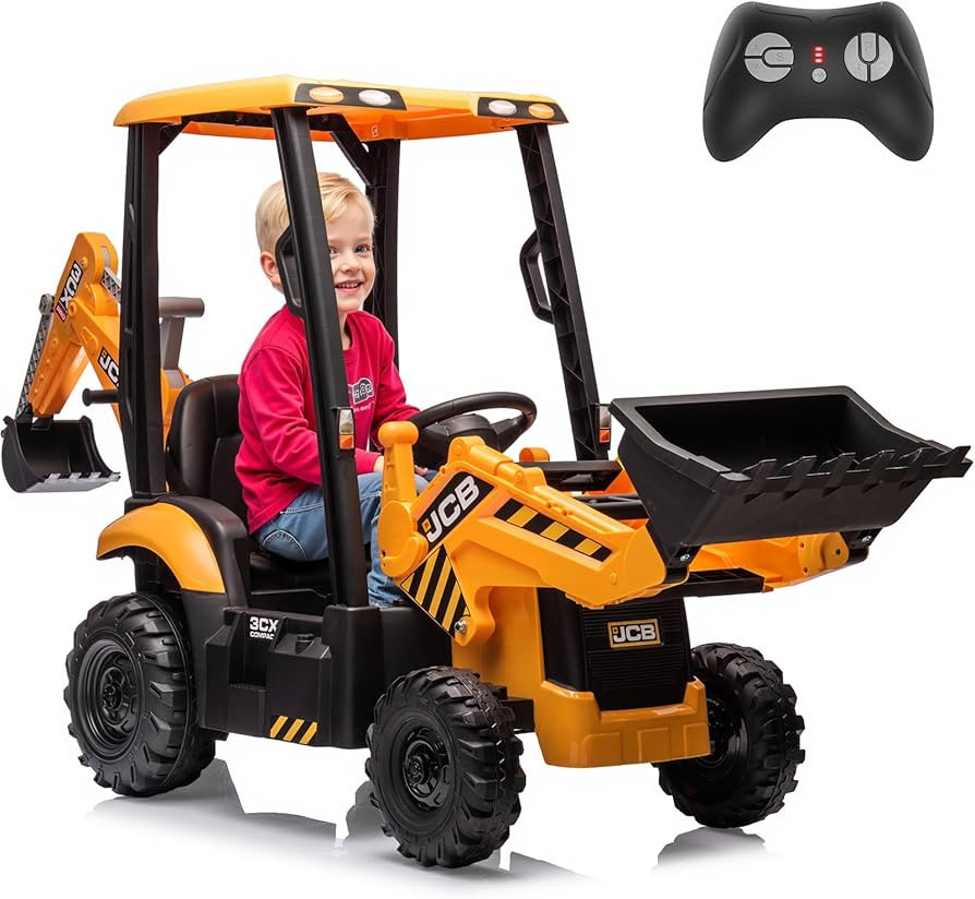 12V JCB Ride On Excavator, Ride on Toys for Kids 4-8, Electric Car for Kids with Tractor, Bulldoz... | Amazon (US)