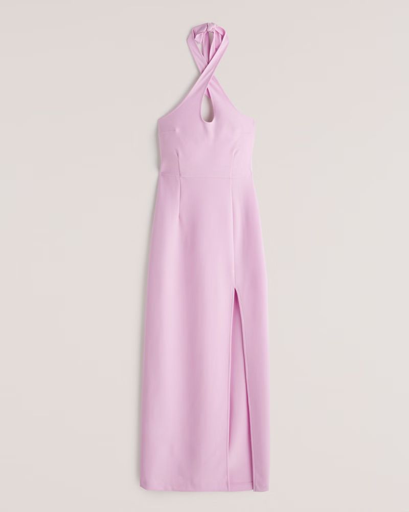 Women's Keyhole Halter Maxi Dress | Women's | Abercrombie.com | Abercrombie & Fitch (US)