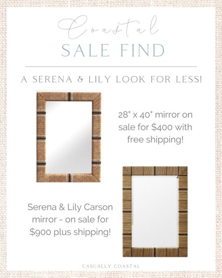 A Serena & Lily look for MUCH less! This mirror from Wayfair looks so similar to Serena & Lily’s Carson Mirror, and is almost the same size. It’s HUGE - 2.8.25” wide x 40.25” high, and is currently on sale for $400 with free shipping!
-
home decor, coastal decor, beach house decor, beach decor, beach style, coastal home, coastal home decor, coastal decorating, coastal interiors, coastal house decor, home accessories decor, neutral home decor, neutral home, natural home decor, coastal mirrors, vertical mirrors, tall mirrors, woven mirrors, bathroom mirrors, hallway mirrors, bedroom mirrors, entryway mirrors, looks for less, serena and lily dupe, designer dupe, mirror dupes, looks for less, beach house mirrors, statement mirrors, rectangular mirrors, living room decor, bedroom decor, bathroom decor, vanity mirror

#LTKhome #LTKsalealert #LTKstyletip