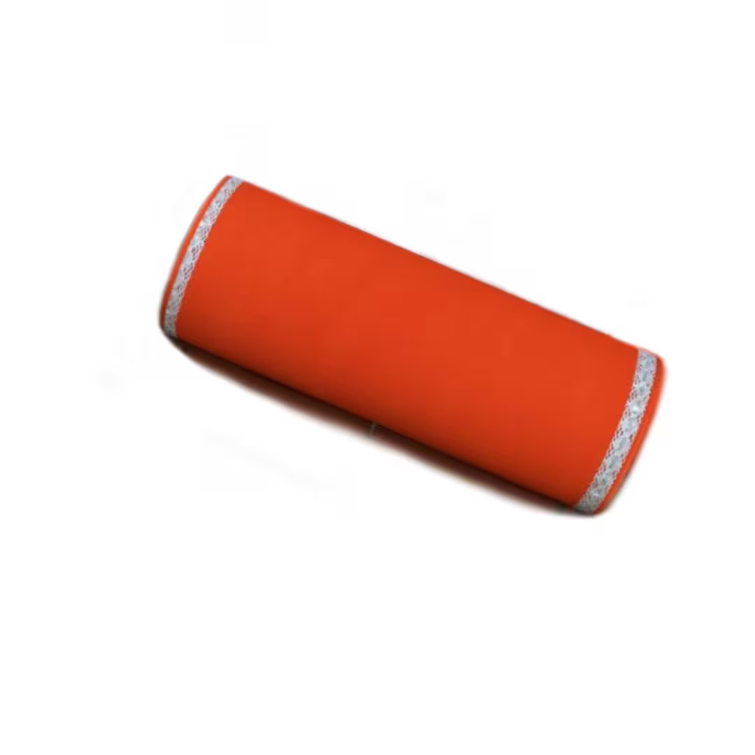 Decorative Bolster Pillow, Orange Velvet Pillow, White Pipping, Home Decor, Throw Pillows, High Q... | Etsy (US)