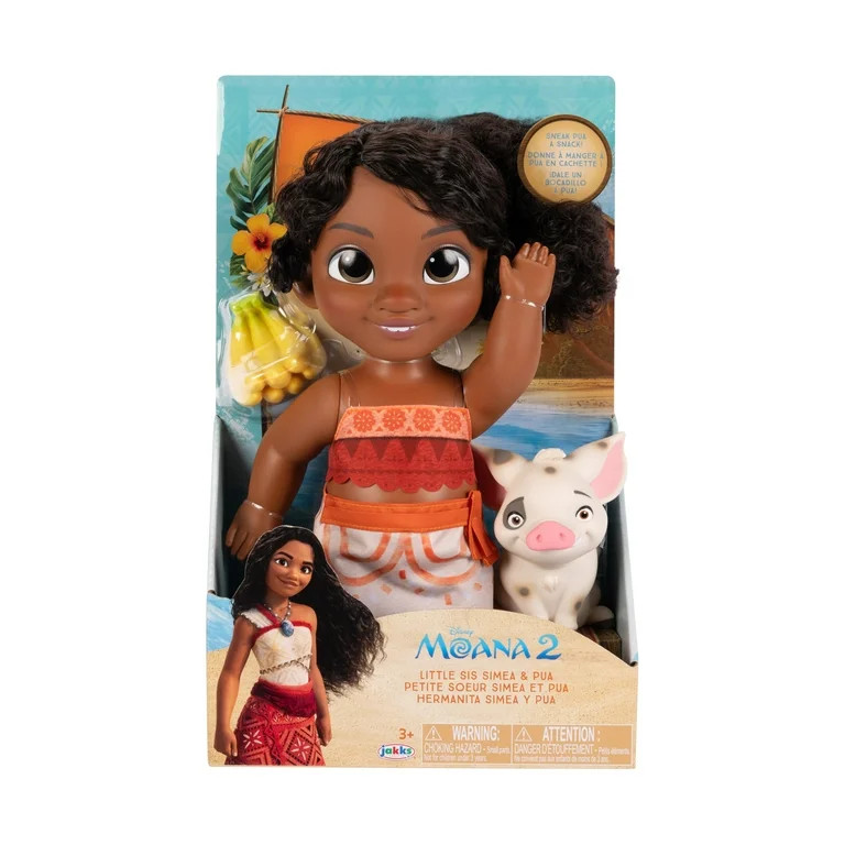 Disney's Moana 2 Little Sis Simea 11 inch Tall Doll with Animal Friend Pua | Walmart (US)