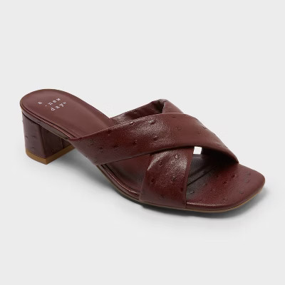 Women's Kelly Slide Heels - A New Day™ Burgundy 8.5 | Target