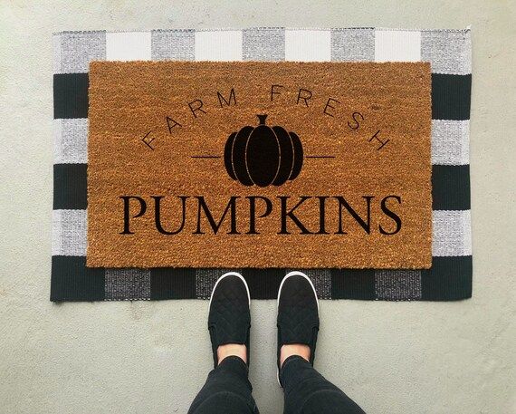 Farm Fresh Pumkins Doormat / Fall Doormat / Fall Decor / Fall Front Porch / Halloween Decor / Custom | Etsy (CAD)