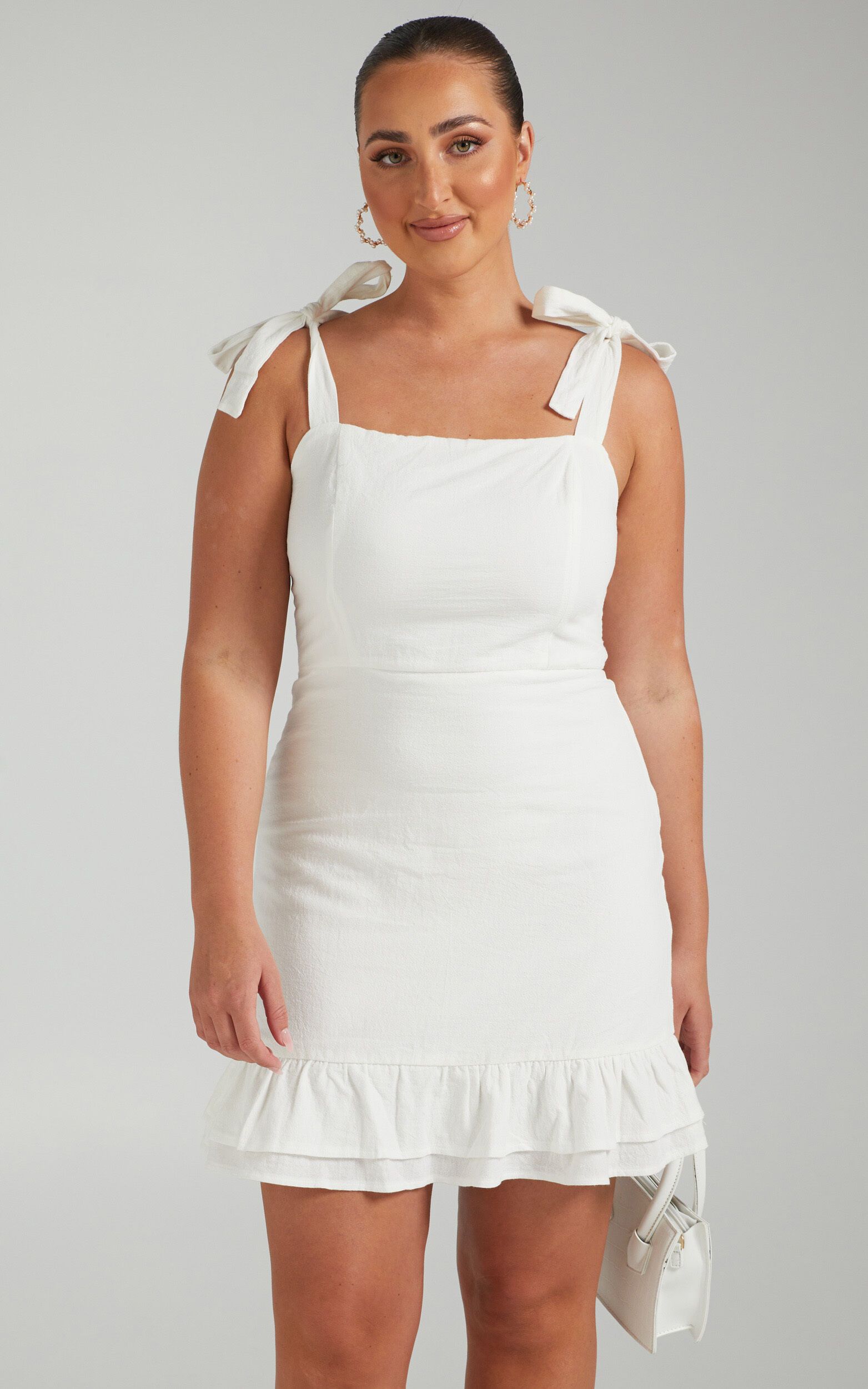 Coastal Getaway Tie Strap Mini Dress in White | Showpo | Showpo - deactived