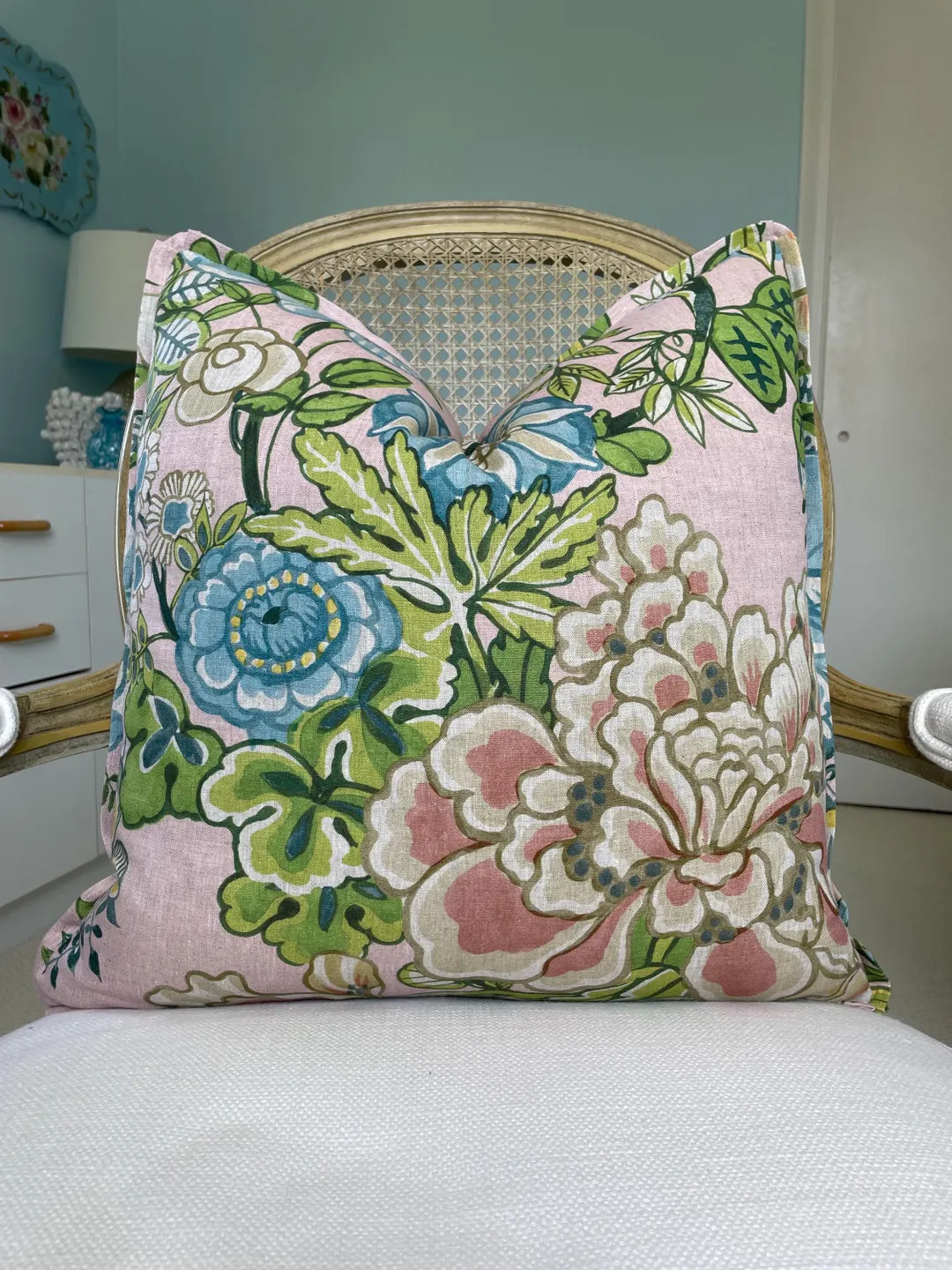 Thibault Peony Garden in Blush One or Both Sides High End Pillow Cover. Floral Linen Decorative P... | Etsy (US)