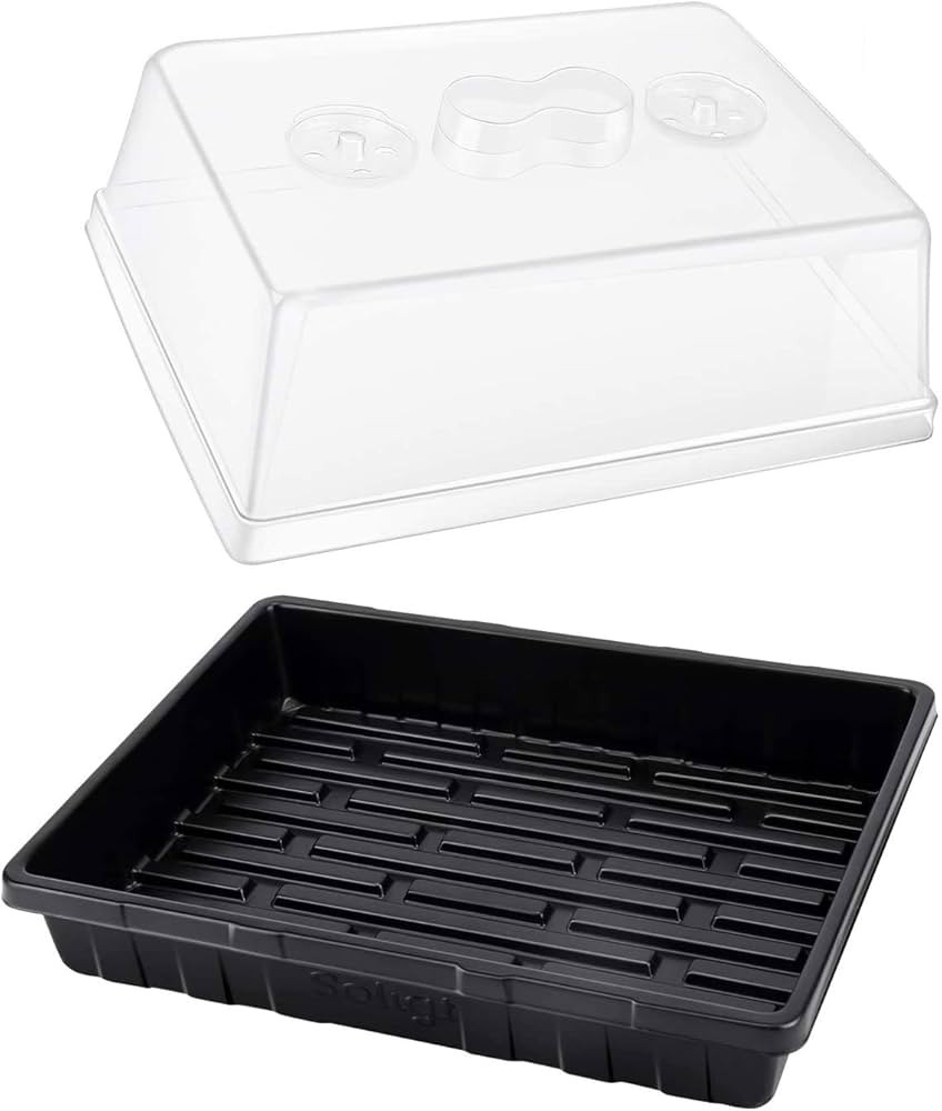 [Thick Plastic] 3-Set Strong Seed Starter Trays with 5" Humidity Domes for Seed Starting, Germina... | Amazon (US)