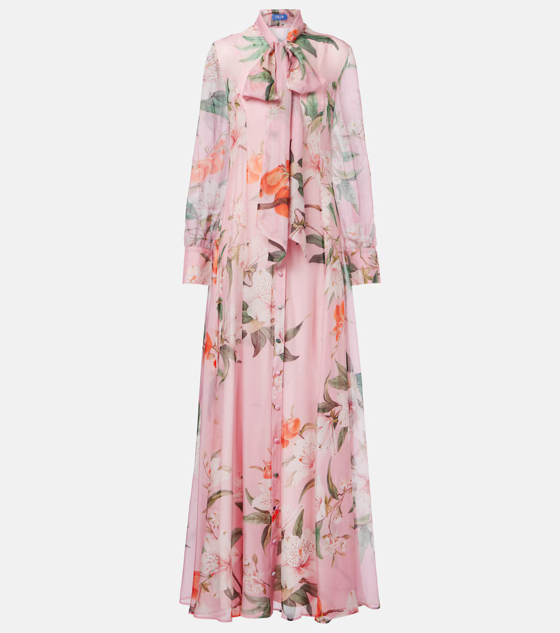 Lilith bow-detail floral chiffon maxi dress | Mytheresa (UK)