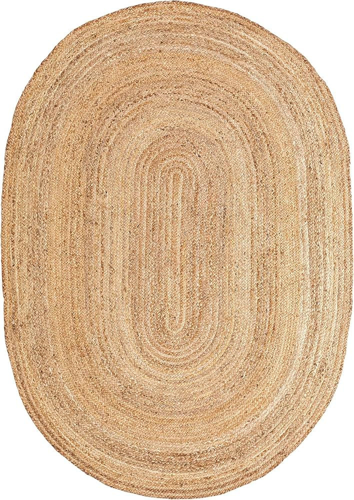 Amazon.com: MDS Hand Woven Jute Area Rug 2x5 feet - Natural Burlap Braided Reversible Oval Rugs f... | Amazon (US)