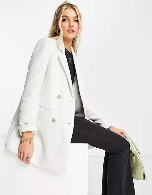 New Look boucle blazer in cream | ASOS (Global)