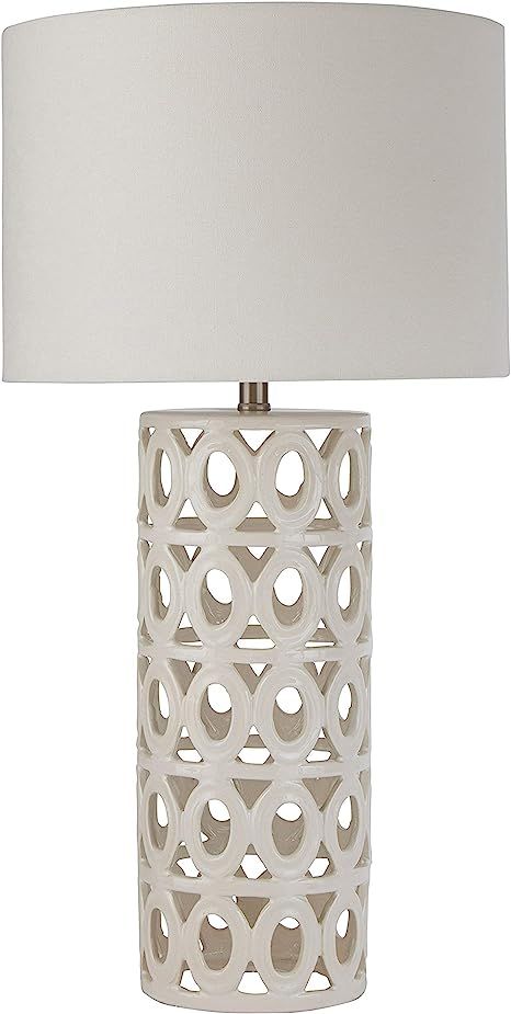 Amazon Brand – Stone & Beam Ceramic Geometric Cut-Out Table Desk Lamp With LED Light Bulb, 22"H... | Amazon (US)