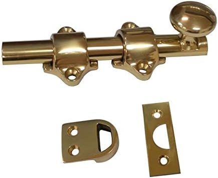 QCAA Solid Brass Dutch Door Bolt, 4", Polished Brass | Amazon (US)