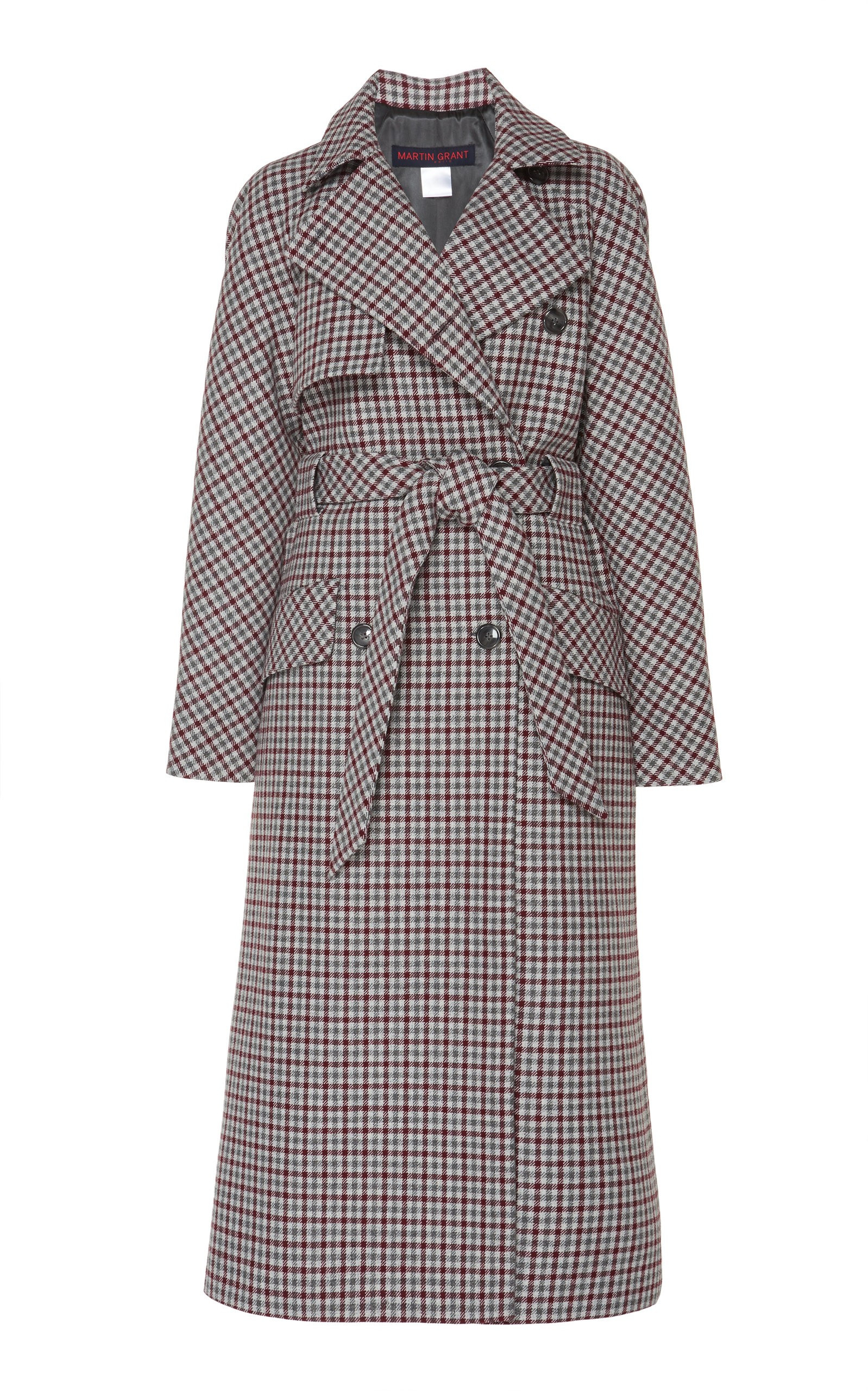 Checked Wool-Blend Trench Coat | Moda Operandi Global