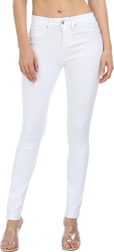 WAYRUNZ Womens Hyper Ultra Stretch Comfy Pants Colored Mid-Rise Skinny Jean Juniors Jegging | Amazon (US)