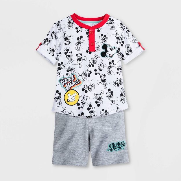 Toddler Boys' Disney Mickey Mouse Top and Bottom Set - White - Disney Store | Target