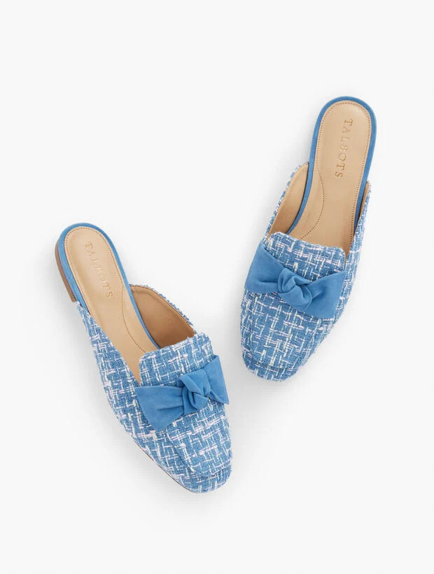 Stella Woven Tweed Mules | Talbots