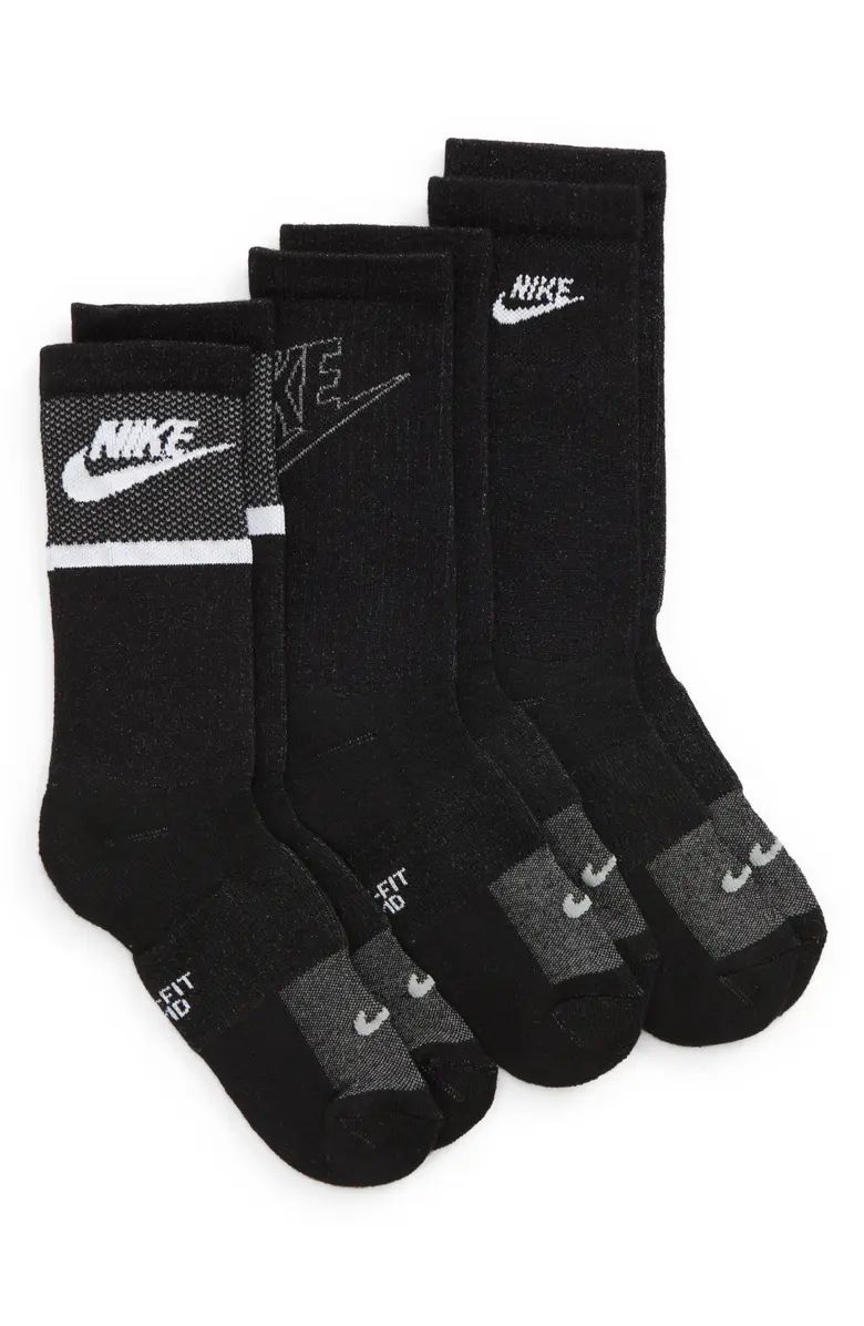 Nike Kids' Assorted 3-Pack Everyday Cushioned Crew Socks | Nordstrom | Nordstrom