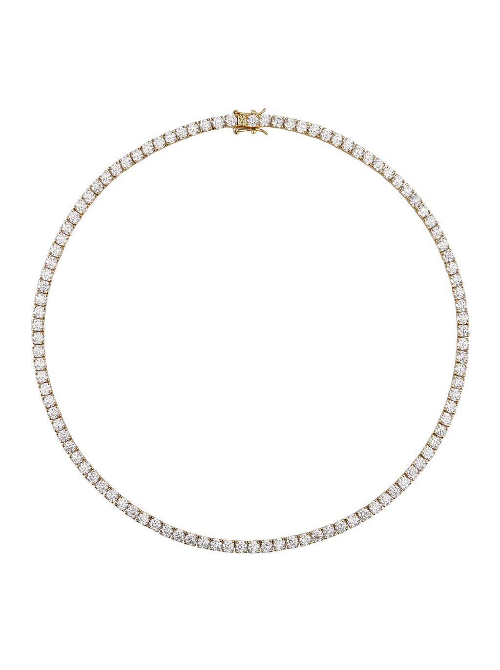 KATE ROUND CUT, LAB-GROWN WHITE SAPPHIRE GOLD RIVIERE NECKLACE | Dorsey