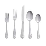 RiverRidge 10-146 Beaded 46 Piece Monogrammed Flatware Set, Letter B, No size, Silver | Amazon (US)