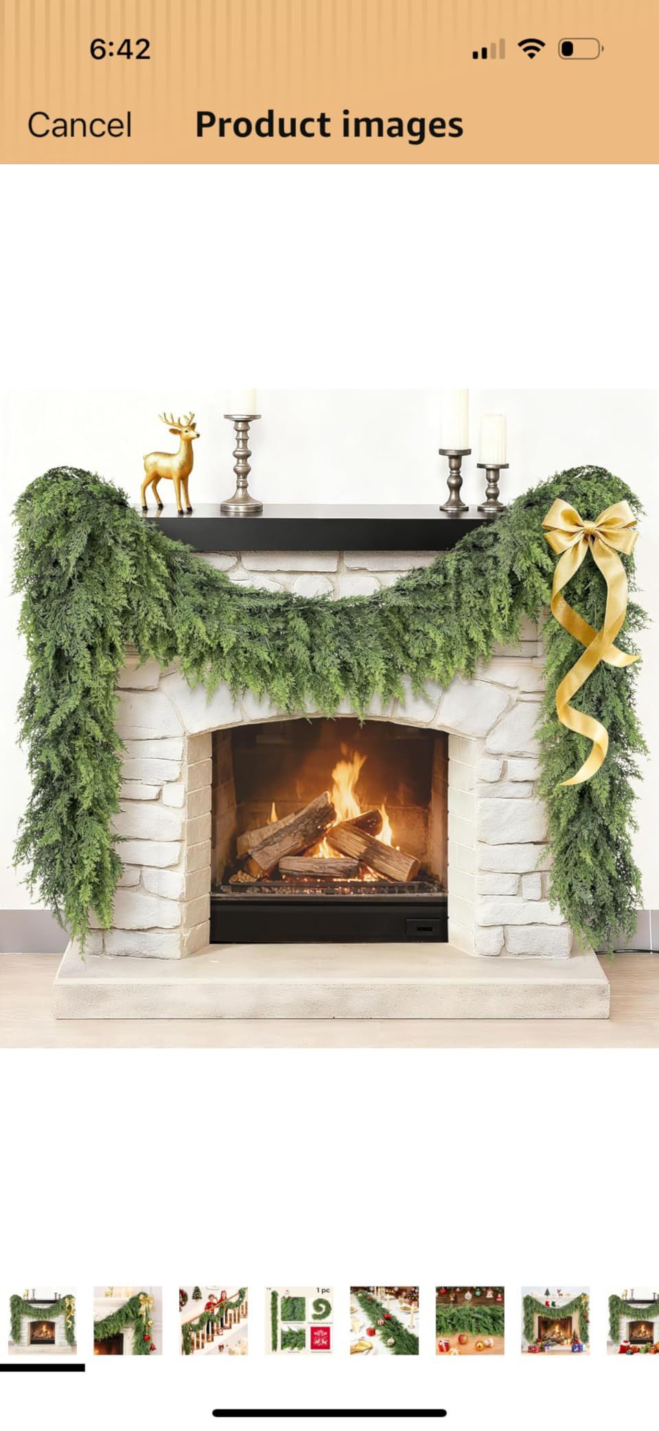 Christmas Garland Real Touch Cedar Garland Christmas Decorations 9 ft Soft and Lush Realistic Fau... | Amazon (US)