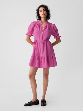 Crinkle Gauze Mini Dress | Gap (US)