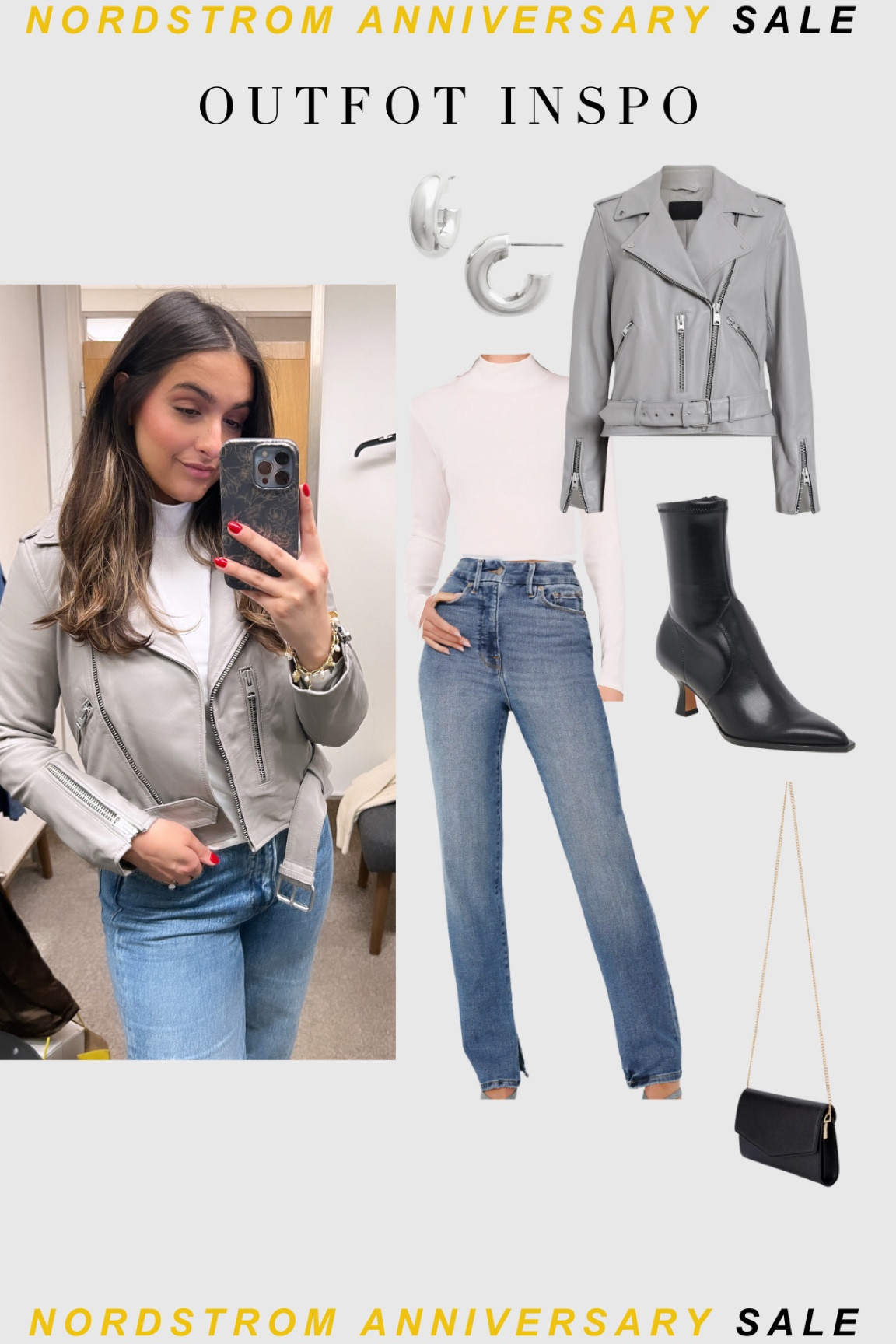 This All Saints leather jacket is a must! I love the grey color, I think it makes it more wearable! I’m wearing a size small in the undershirt and jacket! 

#LTKShoeCrush #LTKxNSale #LTKStyleTip