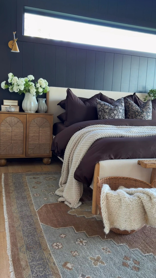 Chocolate brown bedding has my heart lately This rich Quince bedding instantly…