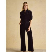 Joules Velvet Wide Leg Trousers Black | Marks & Spencer (UK)