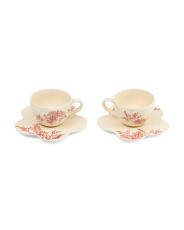 Set Of 2 6.5in Hydrangea Cups With Saucers | Kitchen & Dining Room | Marshalls | Marshalls