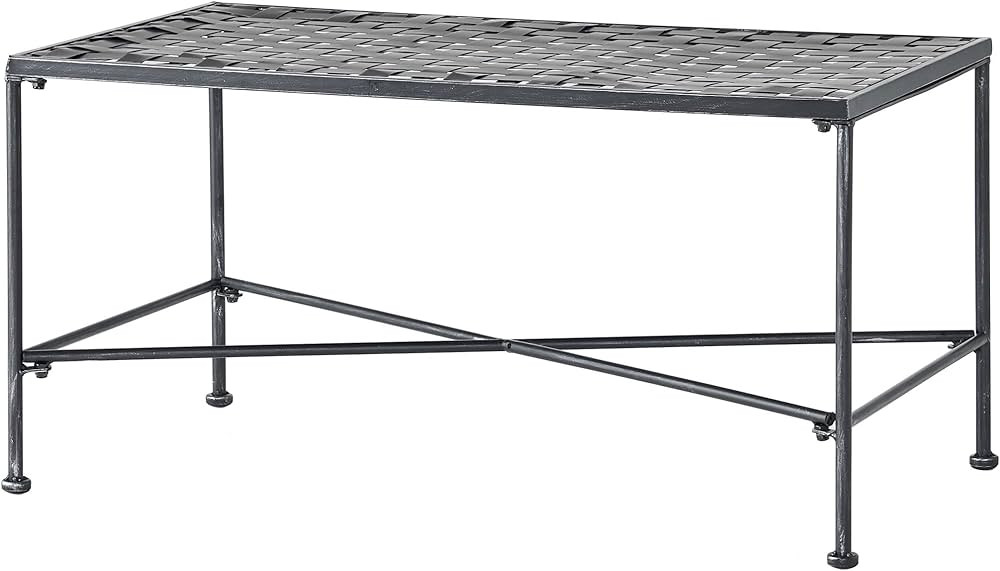 Christopher Knight Home Petra Iron Coffee Table, Black Brush Silver | Amazon (US)