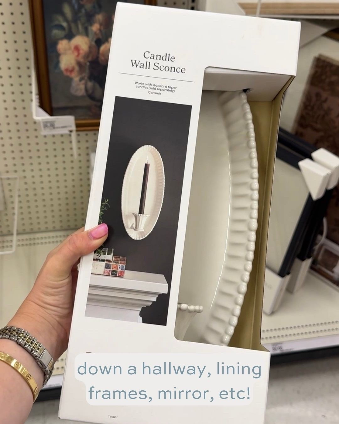 Candle sconce, empty hallway, blank wall

#LTKHome