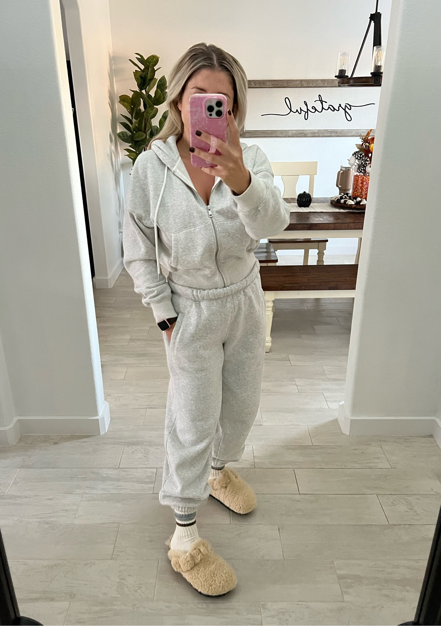 MY FAVORITE SWEATS IVE EVER PURCHASED!! They are so soft and cozy Yall! Trust!
Jacket is a xxs
Sweatpants xs
Slouchy socks 
Teddy Birkenstocks 

#LTKfindsunder100 #LTKGiftGuide #LTKshoecrush