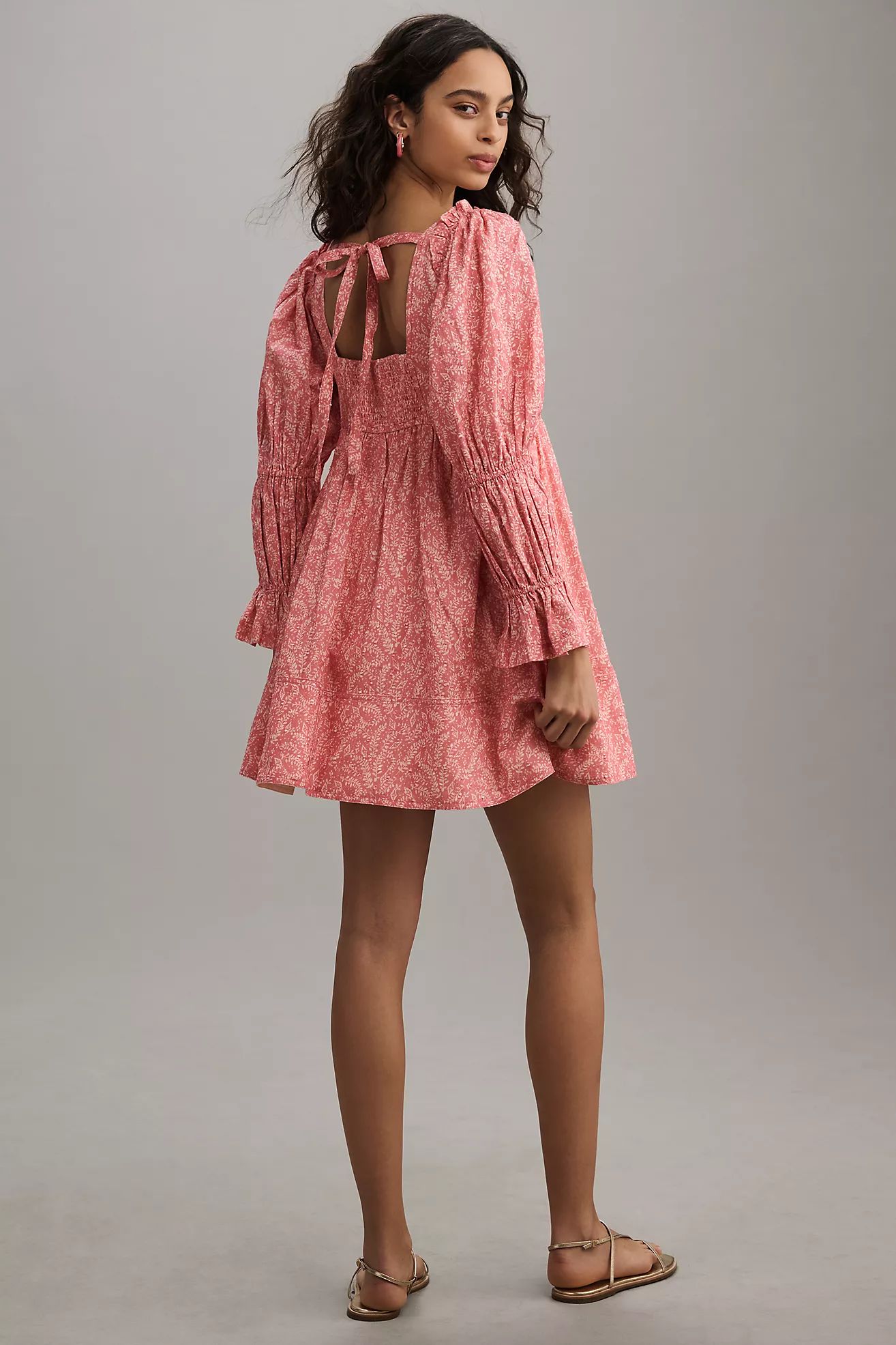 Pilcro Long-Sleeve Babydoll Mini Dress | Anthropologie (US)
