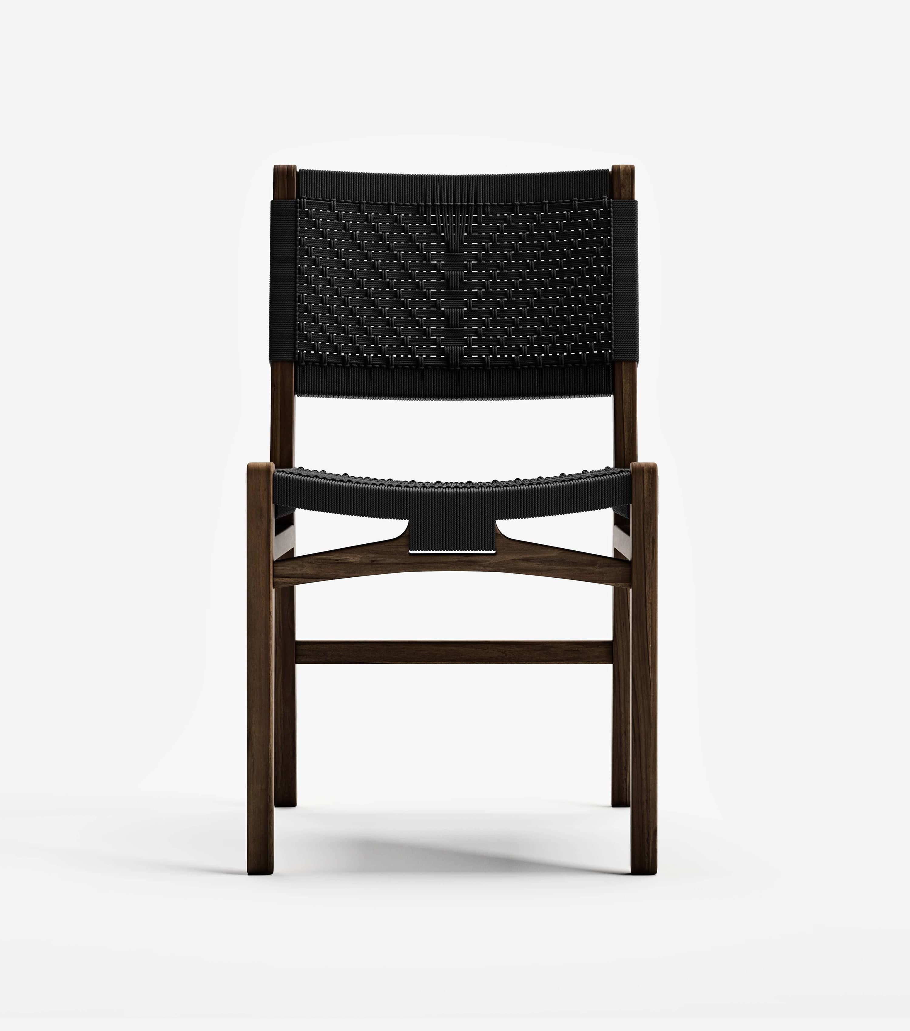 Chontales Dining Chair Woven Black V Braided Cord | Forever Furniture by MasayaCo | Masaya Co