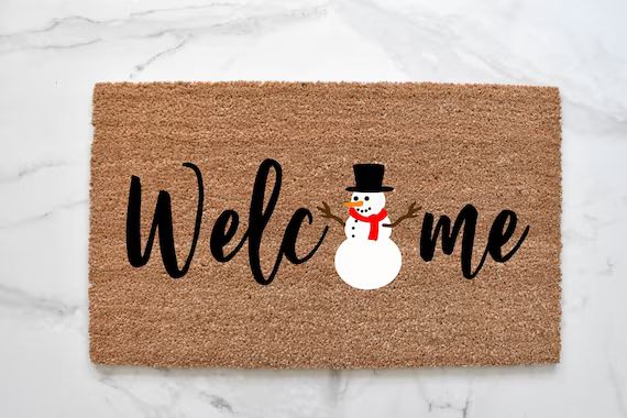 Welcome Snowman Doormat, Christmas Doormat, Snowman Doormat, Welcome Mat, Outdoor Rug, Christmas ... | Etsy (US)