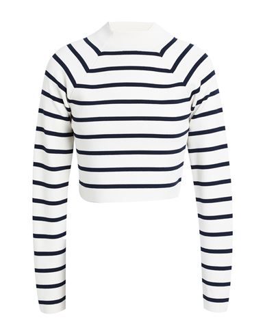Lauren Ralph Lauren Striped Cropped Mockneck Sweater Woman Turtleneck Ivory Size XS Viscose, Nylon | YOOX (US)