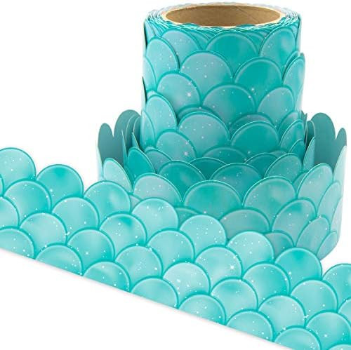 Ombre Turquoise Scallops Bulletin Board Borders for Classroom Decoration 36ft | Amazon (US)