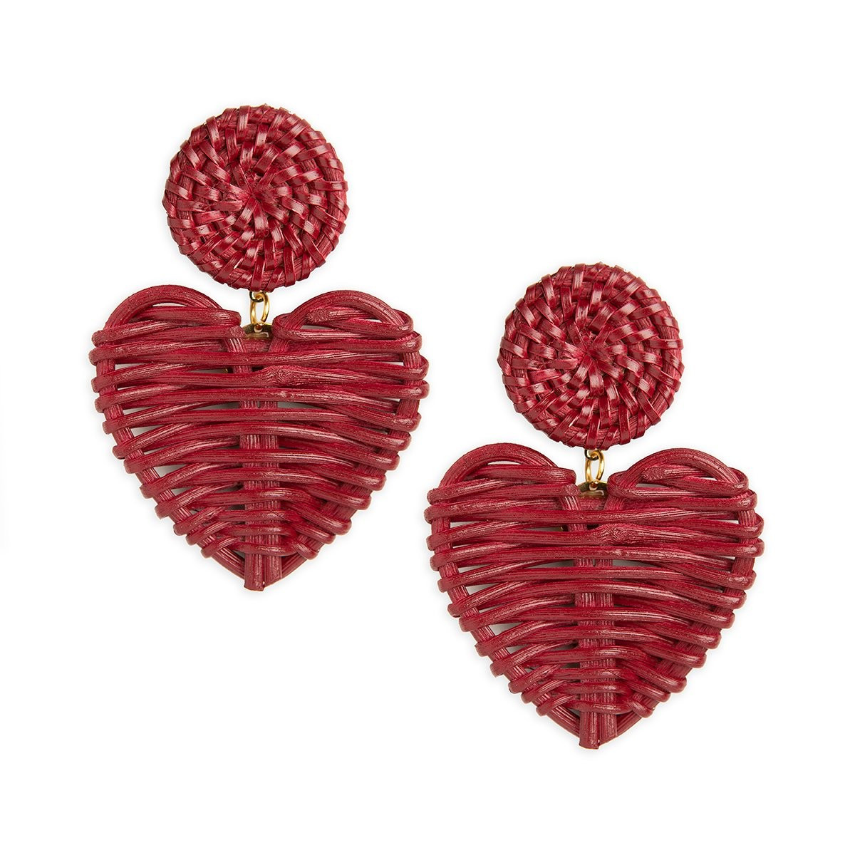 Red Gloss Rattan Hearts | Neely Phelan
