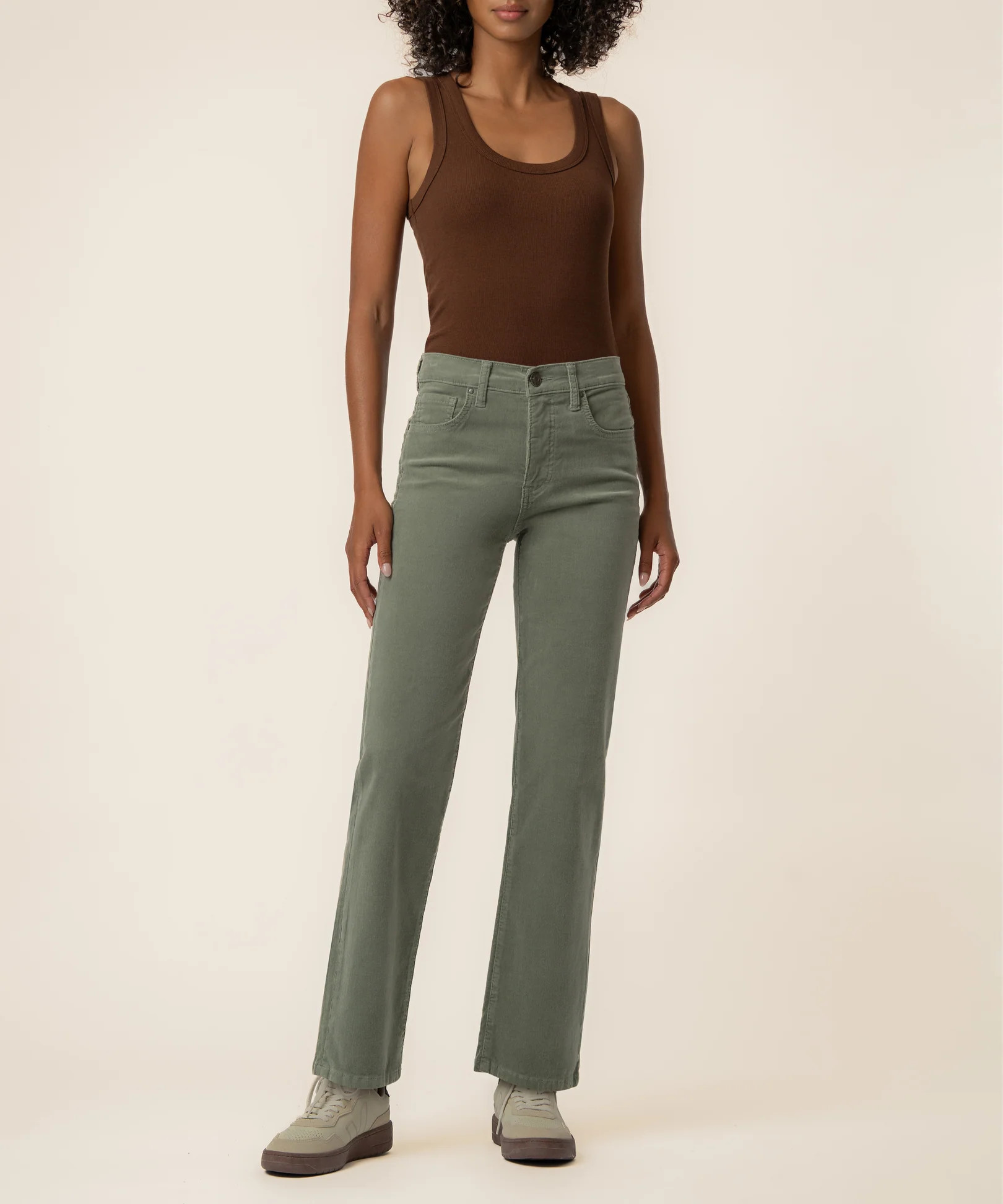 Avery Corduroy High Rise Straight Leg in Sea Star - Kut from the Kloth | Kut From Kloth