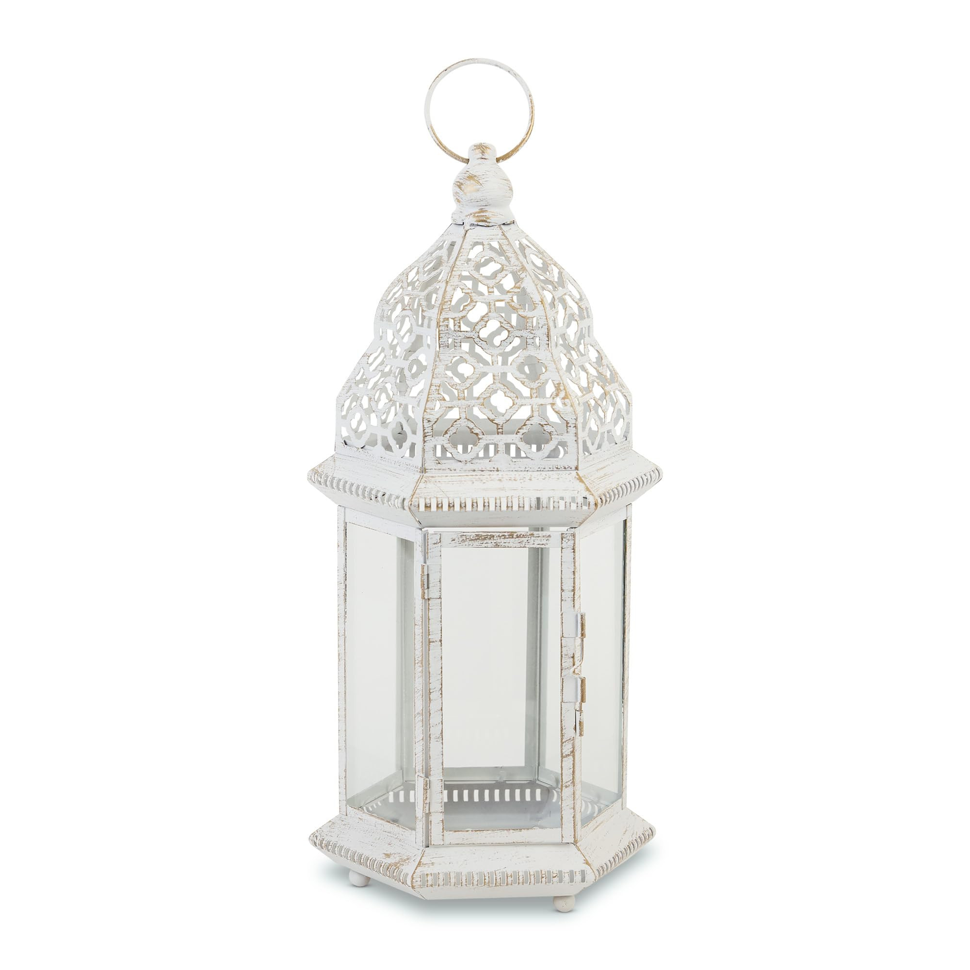 Sublime Distressed White Large Lantern 16" | Amazon (US)