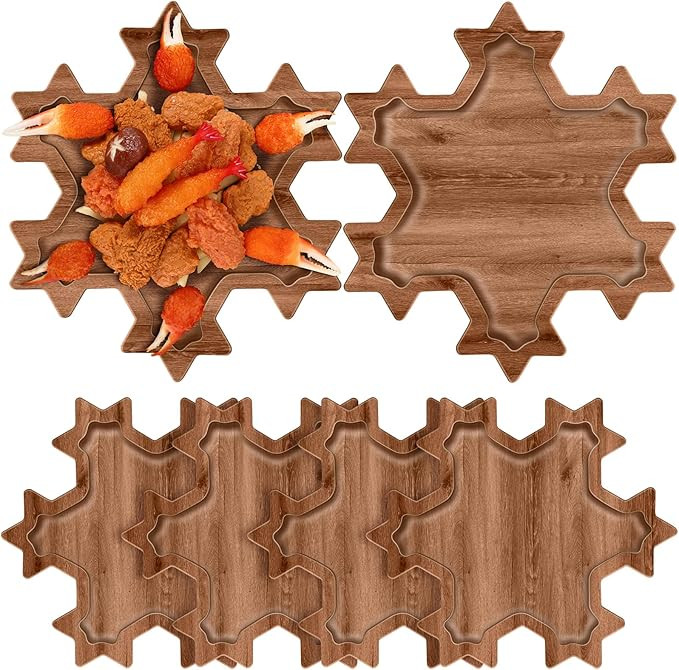 6 Pcs Christmas Appetizer Platter 12 Inch Christmas Cutting Board Acacia Serving Trays Wood Charc... | Amazon (US)
